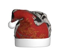 Woshuwo Cappello da Babbo Natale con due tigri bianche per adulti