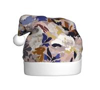 Woshuwo Cappello da Babbo Natale con fiori astratti e fiori, lavorato a maglia, per adulti