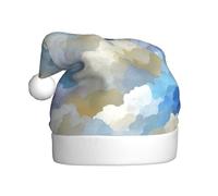 Woshuwo Cappello da Babbo Natale con texture astratta simile a una nuvola per adulti