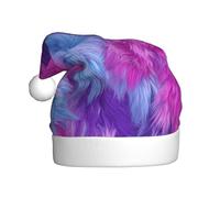 Woshuwo Cappello da Babbo Natale con texture rosa acceso, viola, blu, per adulti, cappello natalizio