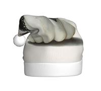 Woshuwo Cappello da Babbo Natale con zucca bianca gotica con fiocco in pizzo nero, cappello da Babbo Natale per adulti