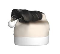 Woshuwo Cappello da Babbo Natale con zucca nera gotica con fiocco in pizzo, cappello da Babbo Natale per adulti