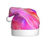 Woshuwo Cappello da Babbo Natale in marmo liquido rosa e rosso per adulti