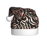 Woshuwo Cappello da Babbo Natale in oro rosa astratto per adulti cappello di Natale novità cappello di Natale