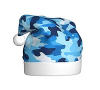 Woshuwo Cappello da Babbo Natale per adulti, colore: blu mimetico
