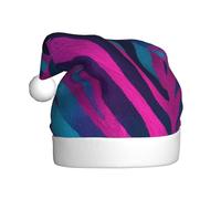 Woshuwo Cappello da Babbo Natale per adulti, motivo zebrato, colore: nero e rosa