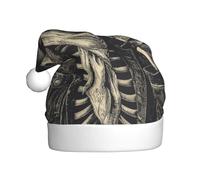 Woshuwo Cappello da cowboy vintage con scheletro, cappello da Babbo Natale, cappello da adulto, cappello natalizio
