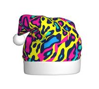 Woshuwo Cappello di Babbo Natale colorato leopardo zebrato ghepardo adulto cappello di Natale novità
