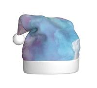 Woshuwo Cappello di Babbo Natale con cielo astratto blu verde rosa tranquillo cappello di Natale novità cappello di Natale