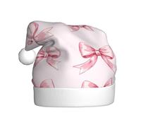 Woshuwo Cappello di Babbo Natale con motivo a fiocchi rosa per adulti