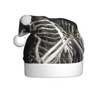 Woshuwo Cappello di Babbo Natale con scheletro che prega con ali nere, cappello di Babbo Natale per adulti