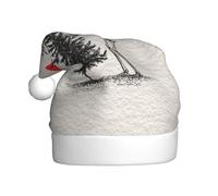 Woshuwo Cappello di Babbo Natale con scheletro minimalista che decora un albero di Natale, cappello di Babbo Natale per adulti