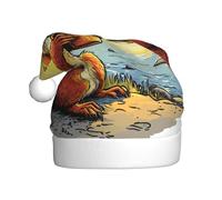 Woshuwo Cappello di Babbo Natale con scoiattolo retrò che si gode una tazza di birra, cappello di Babbo Natale per adulti