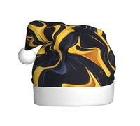 Woshuwo Cappello di Babbo Natale giallo fluente per adulti, cappello natalizio novità