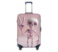 Woshuwo Carino stravagante scheletro che fa il segno della pace copertura elastica per bagagli da viaggio antipolvere antigraffio protezione per valigie adatta a 56-61 cm