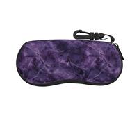 Woshuwo Cassa portatile degli occhiali da sole della borsa degli occhiali da sole della luce della cassa di vetro del marmo viola