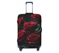Woshuwo Cinque rose rosse scure elastiche da viaggio coperture antipolvere antigraffio valigia Protector Fit 22-24 pollici