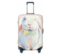 Woshuwo Coniglio con un papillon in seta verde pallido elastico da viaggio coperture antipolvere antigraffio valigia Protector Fit 22-24 pollici