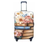 Woshuwo Copertina elastica per bagagli da viaggio, antipolvere, resistente ai graffi, adatta per libri ad acquerello, con fiori, 56-61 cm