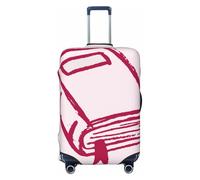 Woshuwo Copertina elastica per valigie da viaggio, antipolvere, antigraffio, adatta per libri da disegno con linee semplici, colore rosa e rosso