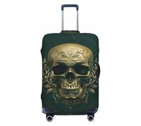 Woshuwo Copertura elastica da viaggio in stile gotico vittoriano con teschio umano in rilievo, antipolvere, antigraffio, adatta per valigie da 56-61 cm