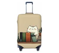 Woshuwo Copertura elastica per bagagli da viaggio, antipolvere, antigraffio, con gatto che spinge i libri sulla libreria, adatta per valigie da 56-61 cm