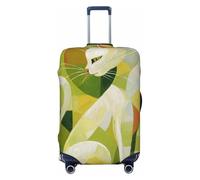 Woshuwo Copertura elastica per bagagli da viaggio con gatto bianco ad acquerello a guazzo, antipolvere, antigraffio, adatta per valigie da 56-61 cm
