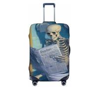 Woshuwo Copertura elastica per bagagli da viaggio con scheletro che legge giornale sulla toilette, antipolvere, antigraffio, adatta per valigie da 56-61 cm