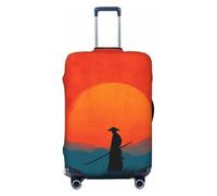 Woshuwo Copertura elastica per bagagli da viaggio con silhouette minimalista Samurai antipolvere antigraffio adatta per valigie da 56-61 cm