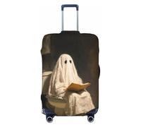 Woshuwo Copertura elastica per valigie da viaggio, antipolvere, antigraffio, adatta per valigie da 56-61 cm, motivo: fantasmi bianchi