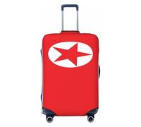 Woshuwo Copertura elastica per valigie da viaggio con bandiera della Corea del Nord, antipolvere, antigraffio, adatta per valigie da 56-61 cm