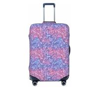 Woshuwo Copertura elastica per valigie da viaggio con glitter iridescenti rosa e blu, antipolvere, antigraffio, adatta per valigie da 56-61 cm