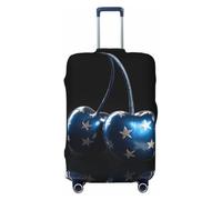 Woshuwo Coppia di coperture elastiche per valigie da viaggio, antipolvere, antigraffio, con stelle argentate, adatte per valigie da 56-61 cm