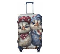 Woshuwo Copribagagli da viaggio elastico con galline che festeggiano il quarto di luglio, antipolvere, antigraffio, adatto per valigie da 56-61 cm