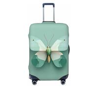 Woshuwo Copribagagli elastico da viaggio con ali geometriche e farfalle, color verde menta, antipolvere, antigraffio, adatto per valigie da 56-61 cm