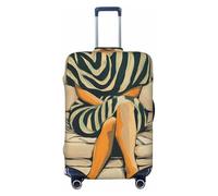 Woshuwo Copribagagli elastico da viaggio con donna ad acquerello seduta sul divano, antipolvere, antigraffio, adatto per valigie da 56-61 cm