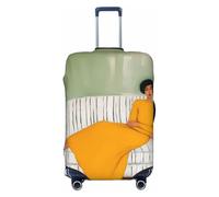 Woshuwo Coprimaterasso elastico da viaggio con donna seduta sul divano, antipolvere, antigraffio, adatto per valigie da 56-61 cm
