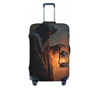 Woshuwo Copripagagli elastici da viaggio con figura mantellata che tiene una vecchia lanterna, antipolvere, antigraffio, adatta per valigie da 56-61 cm