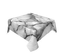 Woshuwo Copritavolo lavabile bianco di struttura di marmo della tovaglia di Dinng decorativo per la cucina 60" X 60"