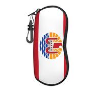 Woshuwo Custodia portatile per occhiali da sole con bandiera della Polinesia francese