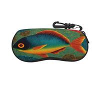 Woshuwo Custodia portatile per occhiali da sole con custodia per occhiali da sole con pesci colorati