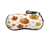Woshuwo Custodia portatile per occhiali da sole con foglie d'acero e zucca del Ringraziamento
