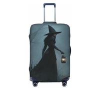Woshuwo Dark Fantasy Witch Holding Lanterna Woods Copertura elastica per bagagli da viaggio antipolvere antigraffio Protezione per valigie misura 56-61 cm