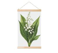 Woshuwo Dipinto da appendere in lino con giglio della valle, decorazione da parete in lino, opera d'arte moderna per la casa, 40 x 60 cm