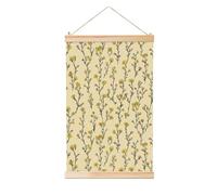 Woshuwo Dipinto da appendere in lino con motivo floreale di erba medica, arte da parete in lino, opera d'arte moderna per la casa, 40 x 60 cm
