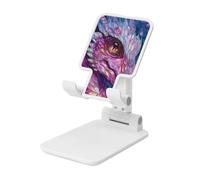 Woshuwo Drago in vetro colorato rosa blu pieghevole supporto per telefono cellulare ad angolo regolabile altezza desktop portatile culla per cellulare compatibile con tutti gli smartphone bianco stile