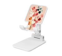 Woshuwo Dreamy Abstract Flower Visibile Pennellate Supporto pieghevole per telefono cellulare ad angolo regolabile Altezza Desktop Portatile Cellulare Culla Compatibile con tutti gli Smartphone Bianco
