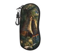 Woshuwo Due campane su un albero di Natale Custodia per occhiali portatile luce occhiali da sole borsa per occhiali da sole