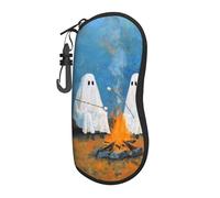 Woshuwo Due fantasmi seduti fuoco torrefazione vintage portatile occhiali caso luce occhiali da sole borsa occhiali da sole caso