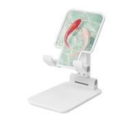 Woshuwo Due pesci che nuotano nell'acqua Supporto pieghevole per telefono cellulare ad angolo regolabile in altezza desktop portatile culla per cellulare compatibile con tutti gli smartphone bianco